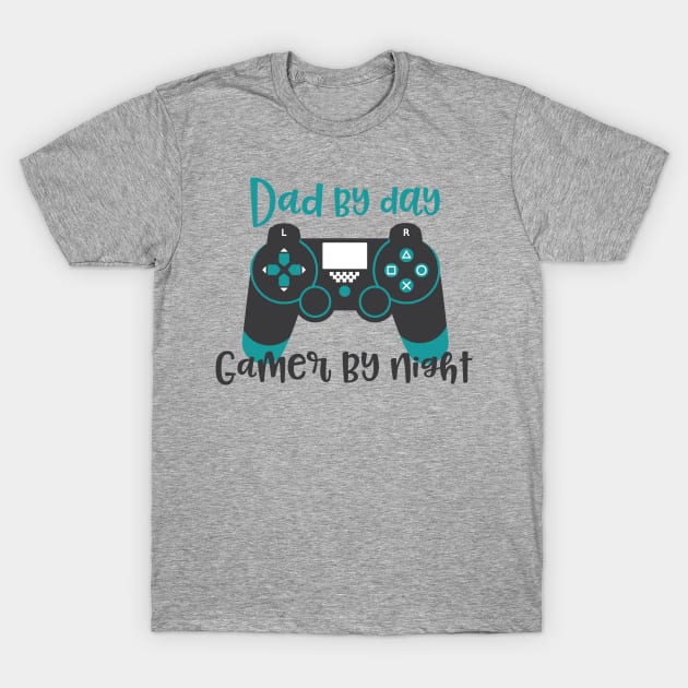 Dad By Day Gamer By Night T-Shirt by jerranne